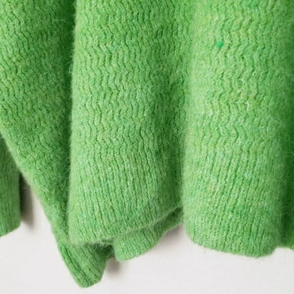 Topshop Mock Neck Oversized Chunky Knit Tunic Sweater Longline M 8/10 Green Cozy - Picture 12 of 14